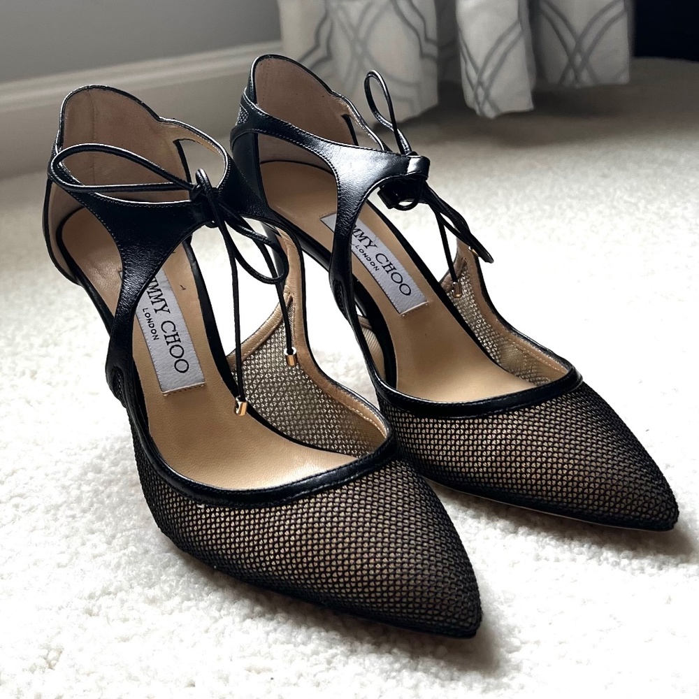 Jimmy Choo brand new black leather heels size 37